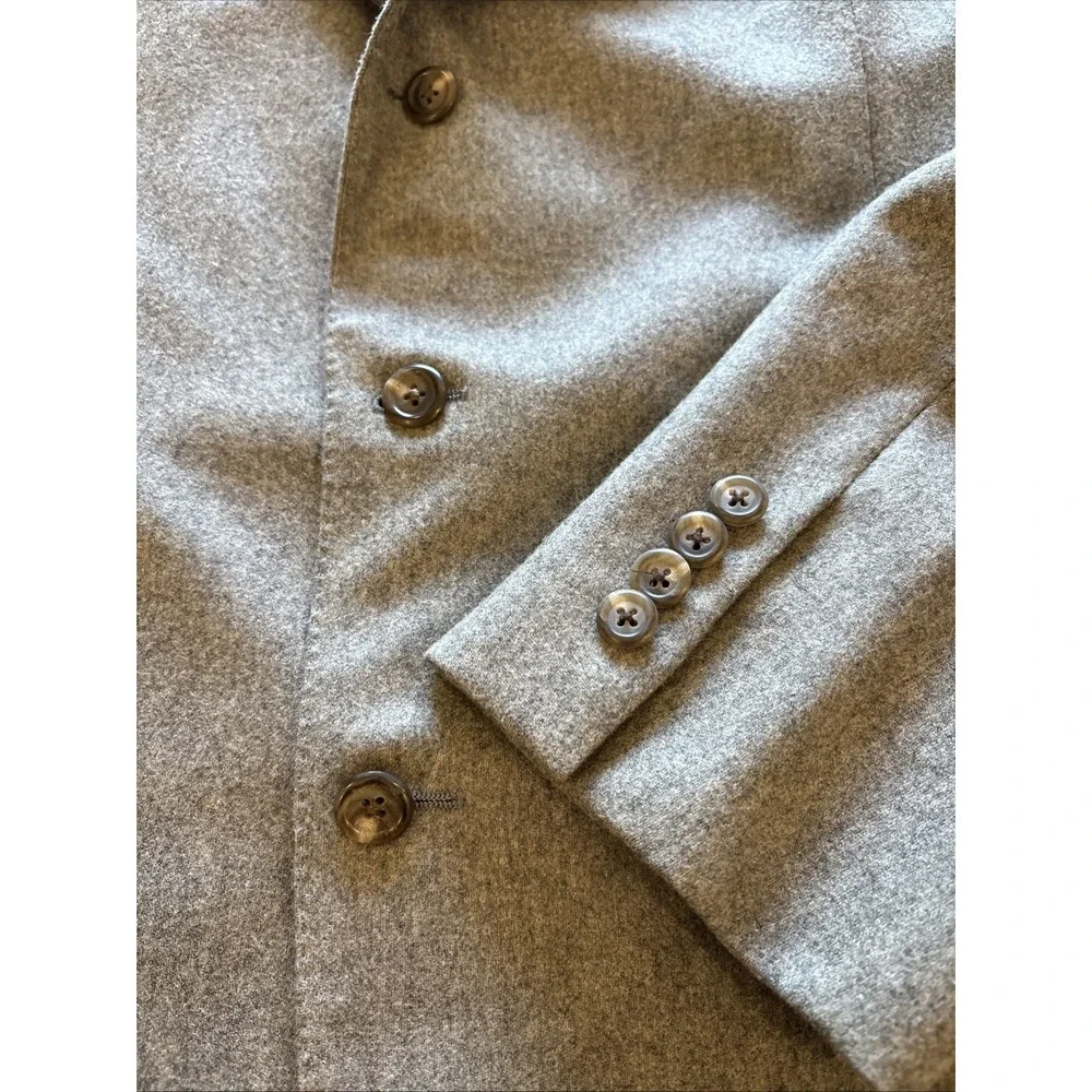 VTG Polo Ralph Lauren 2pc Wool Suit 43 Long Gray Ticket Pocket USA Cuffed 34x32